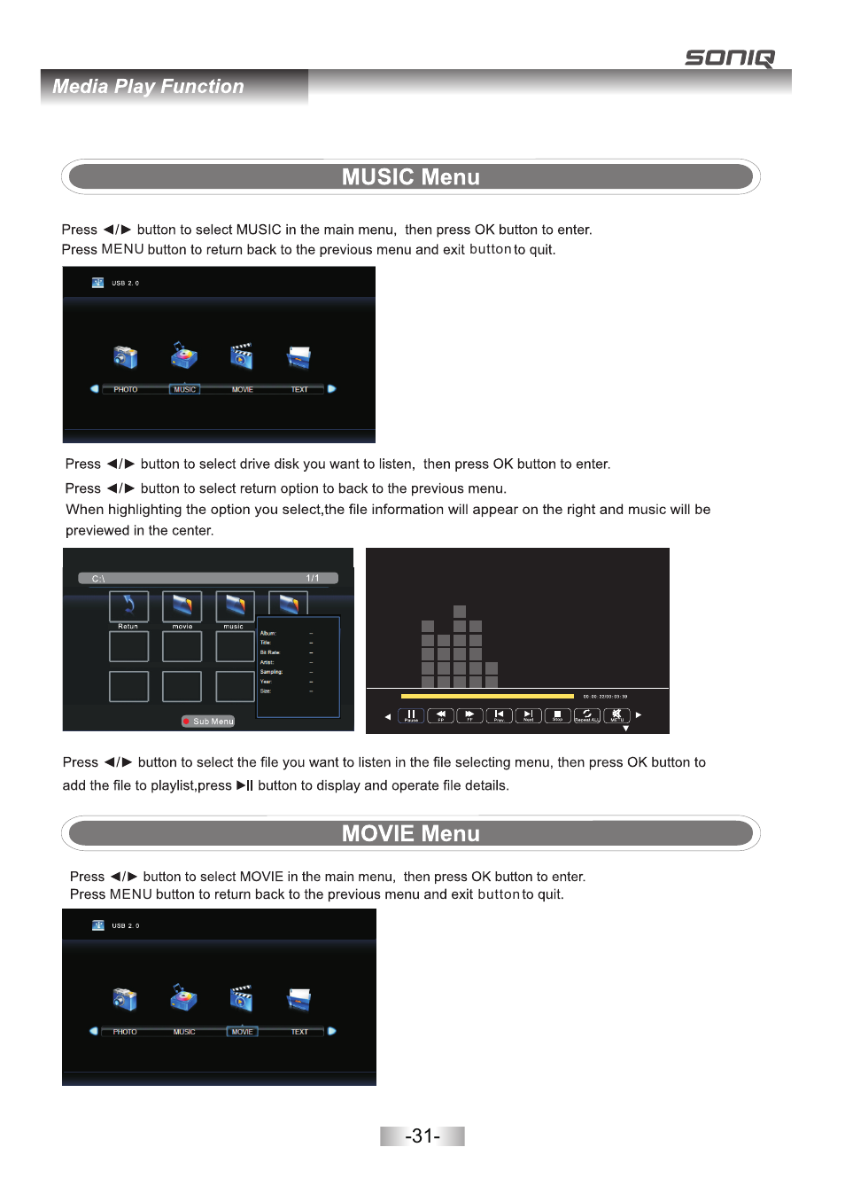 页 33 | SONIQ L42V11A User Manual | Page 33 / 38