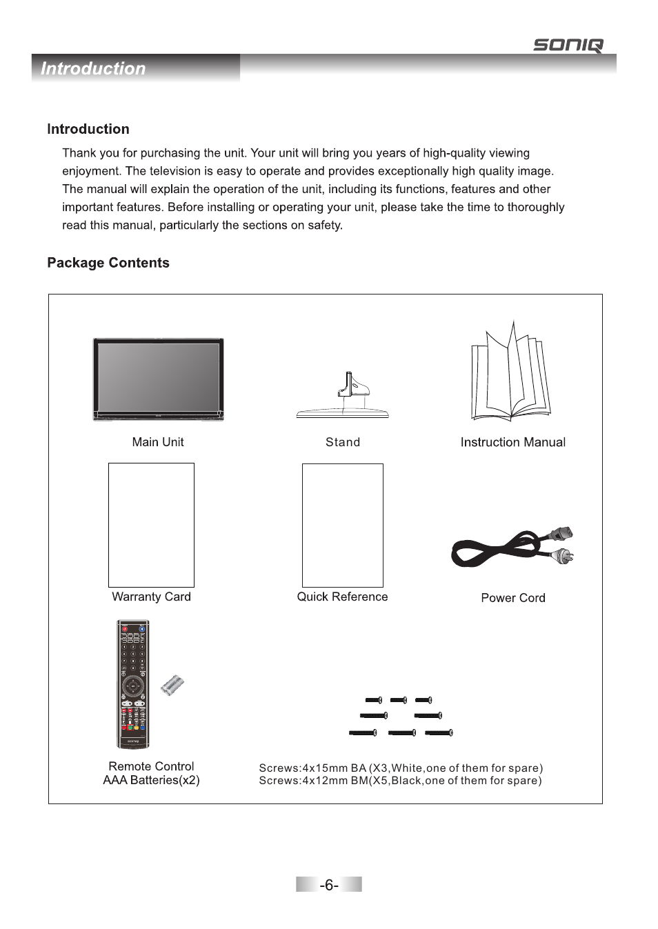 SONIQ L42V11A User Manual | Page 8 / 38