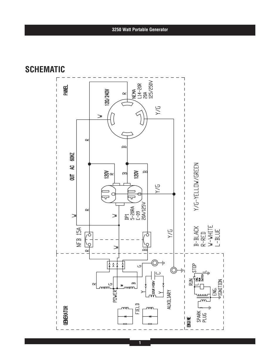 Schematic | Briggs & Stratton 3250 Watt User Manual | Page 2 / 2