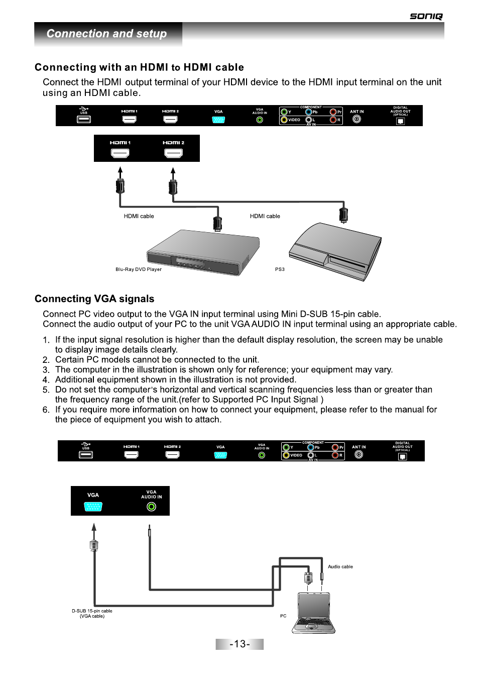 页面 14 | SONIQ L42V12A User Manual | Page 14 / 33