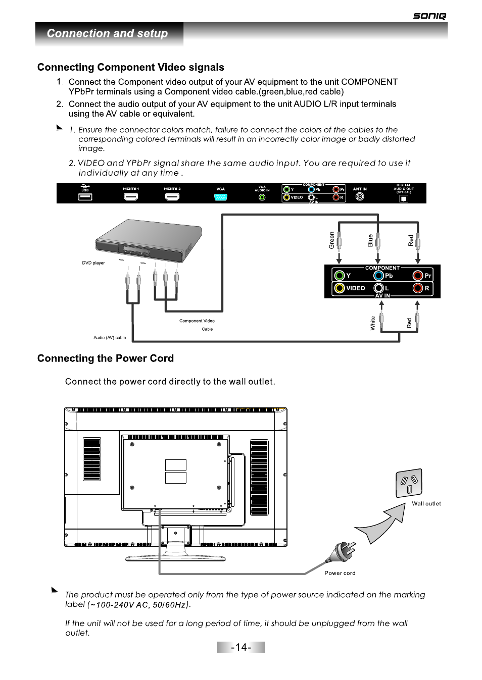 页面 15 | SONIQ L42V12A User Manual | Page 15 / 33