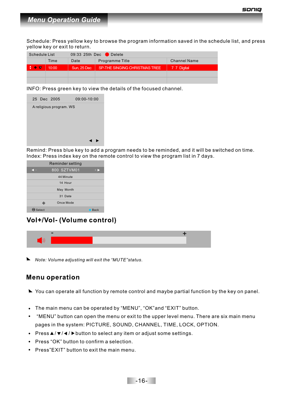 页面 17 | SONIQ L42V12A User Manual | Page 17 / 33