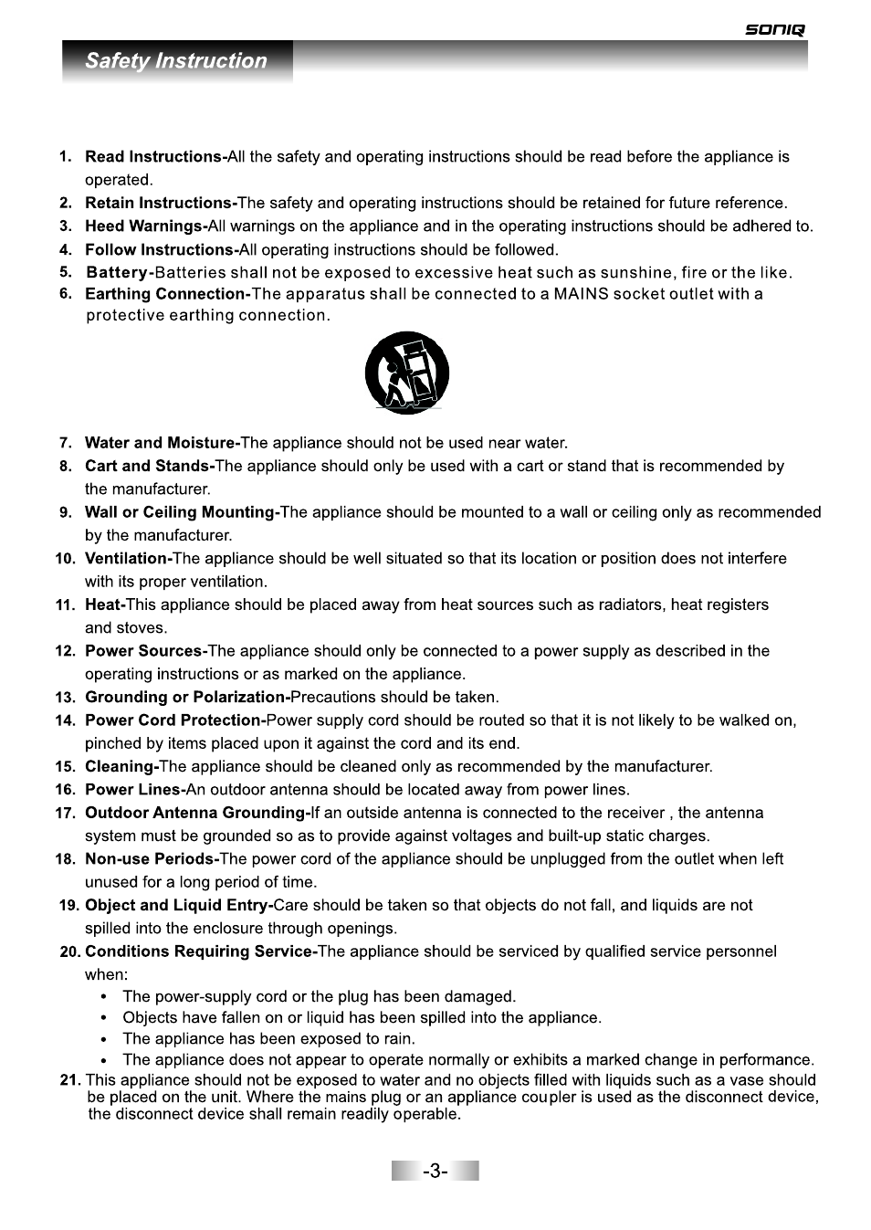 页面 4 | SONIQ L42V12A User Manual | Page 4 / 33