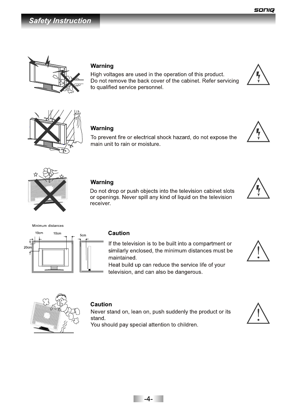 页面 5 | SONIQ L42V12A User Manual | Page 5 / 33