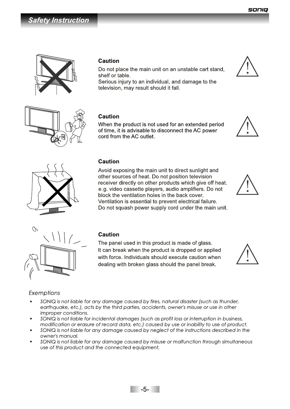页面 6 | SONIQ L42V12A User Manual | Page 6 / 33