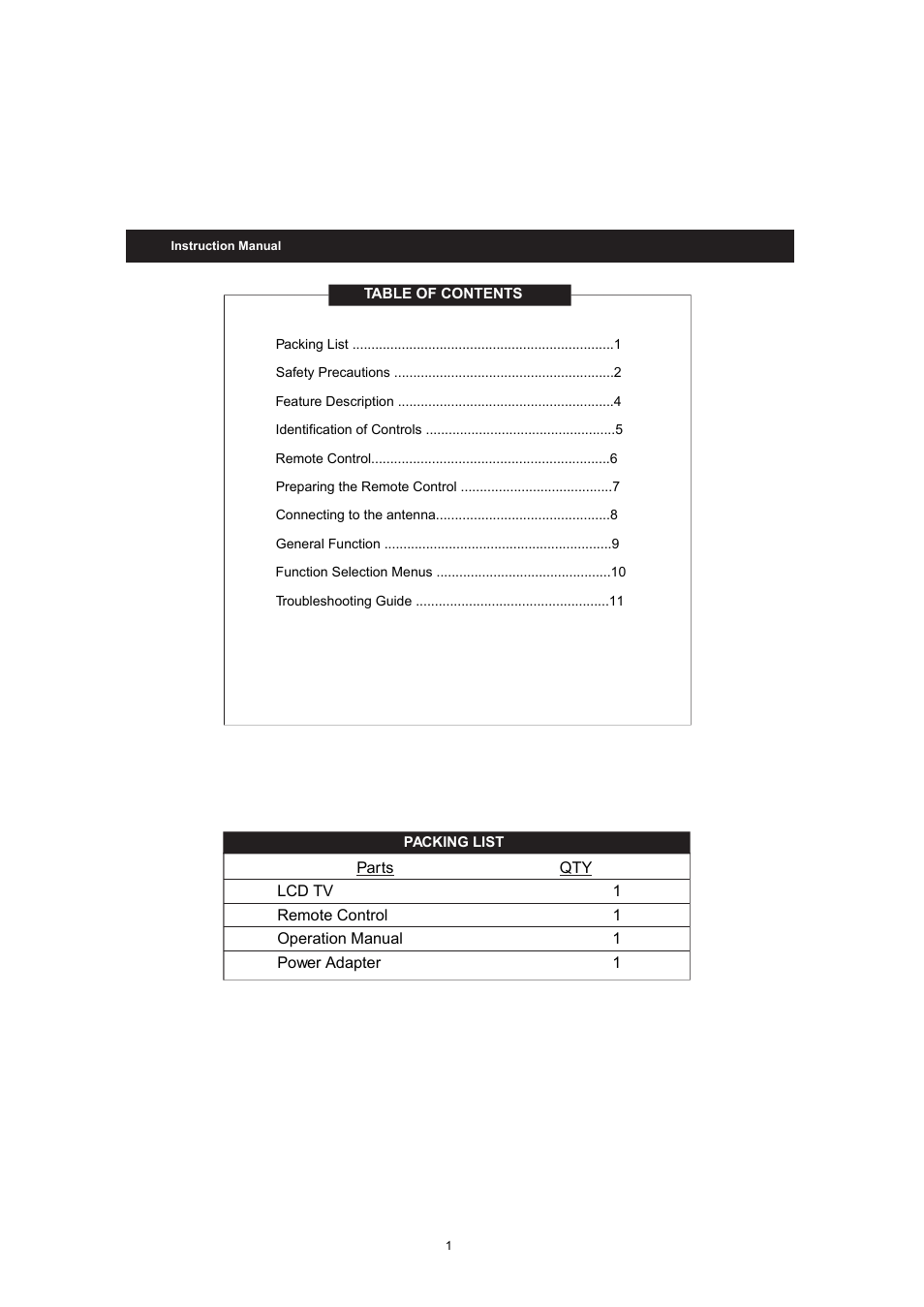 SONIQ LCDTV15 User Manual | Page 2 / 13