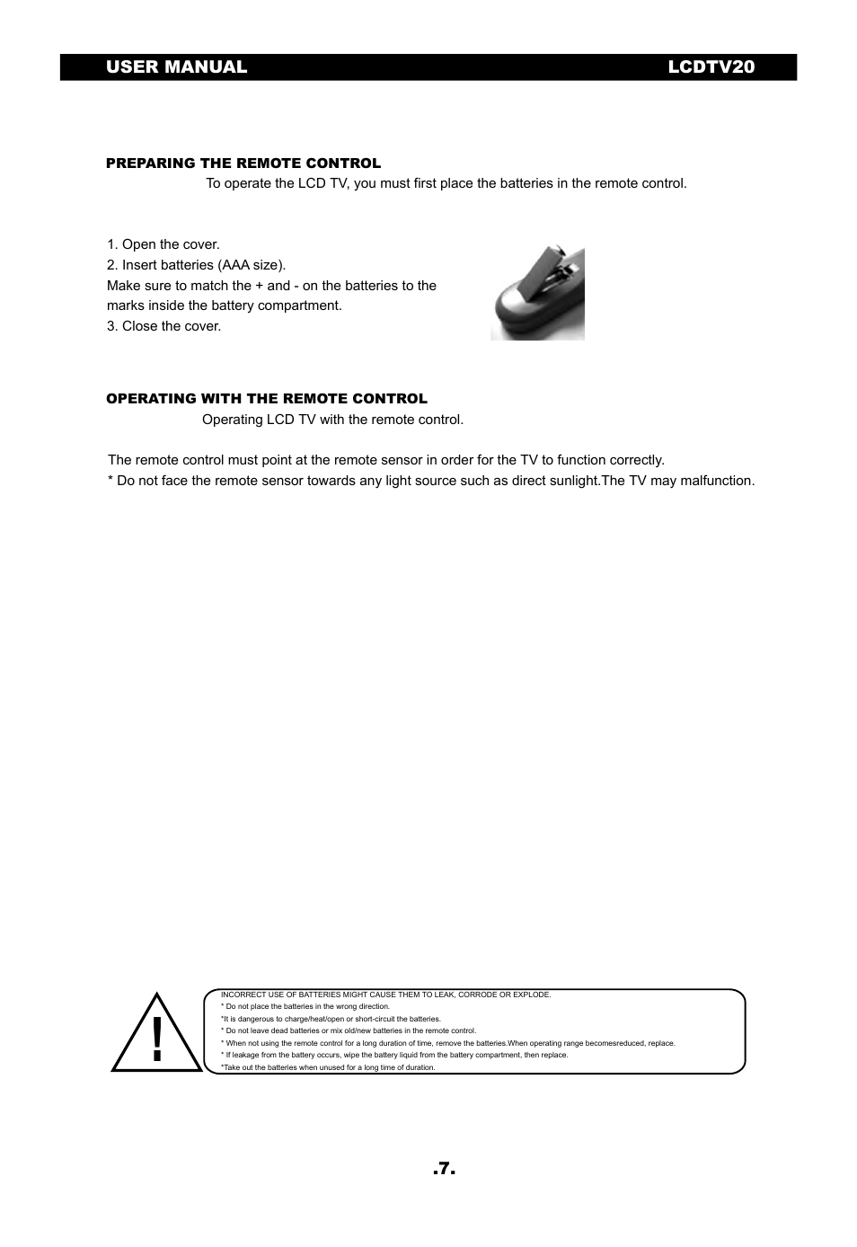 SONIQ LCDTV20 User Manual | Page 8 / 13