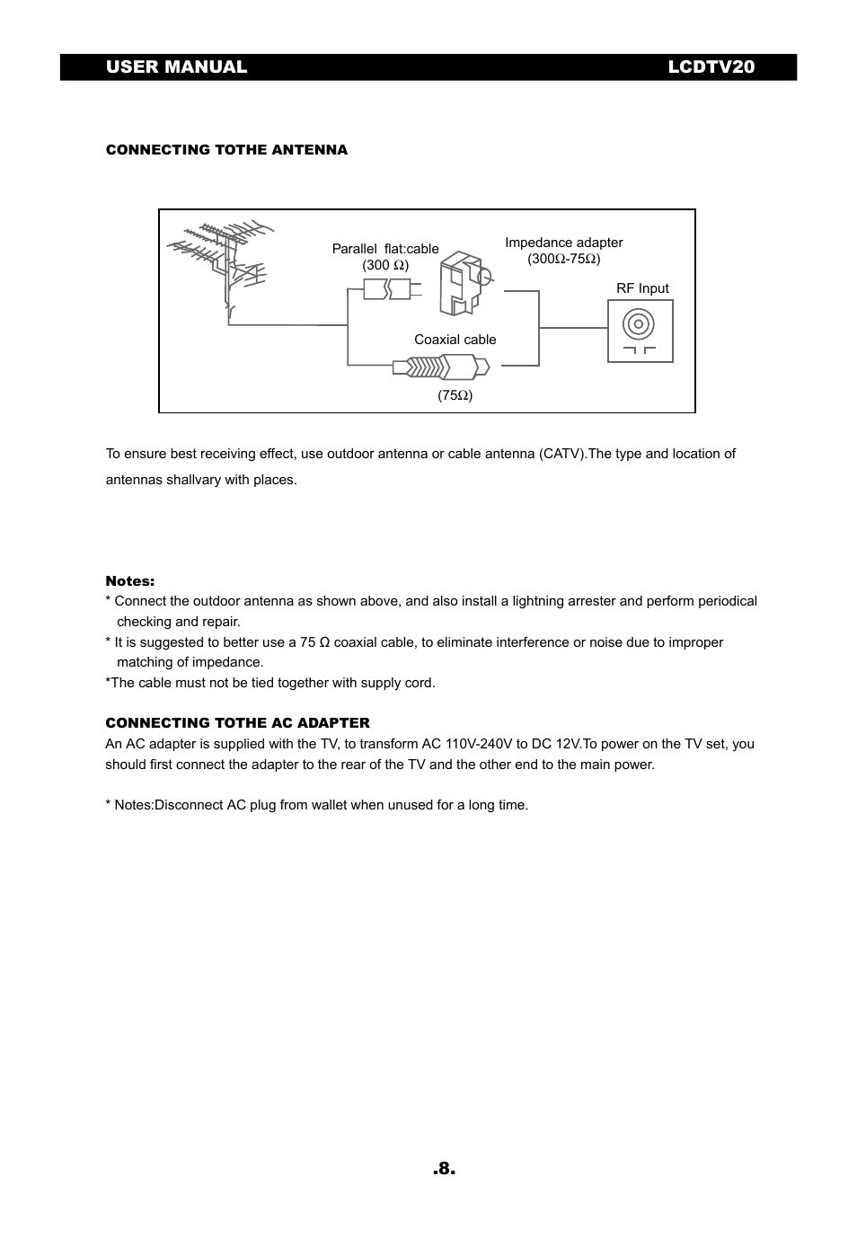 SONIQ LCDTV20 User Manual | Page 9 / 13