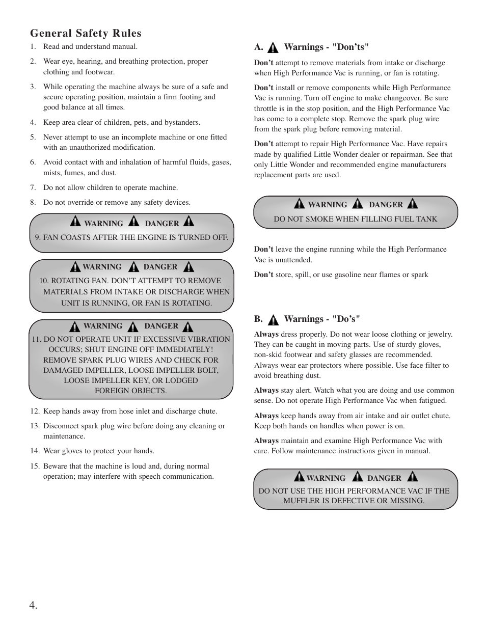 General safety rules | Briggs & Stratton 5631 User Manual | Page 5 / 19