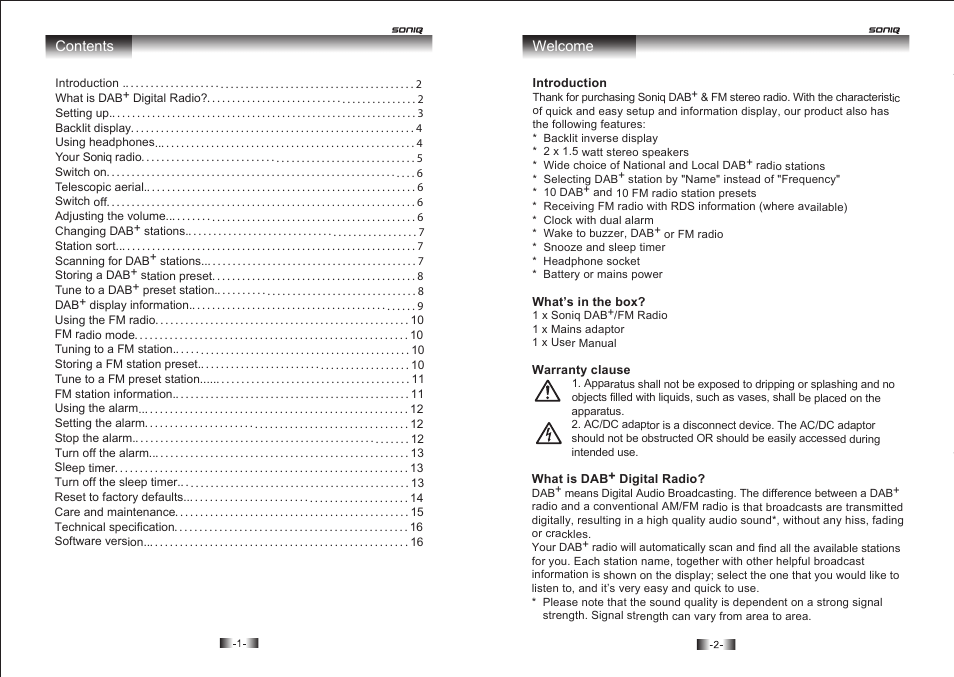 SONIQ M200 User Manual | Page 2 / 9