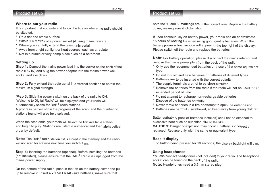 SONIQ M200 User Manual | Page 3 / 9