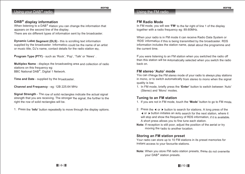 SONIQ M200 User Manual | Page 6 / 9