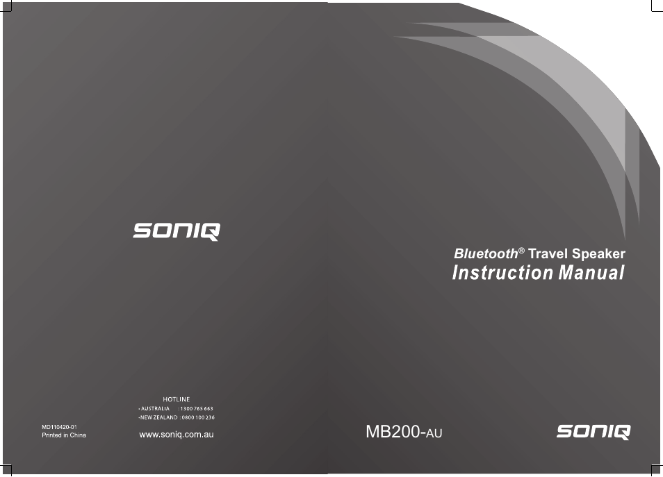 SONIQ MB200 User Manual | 4 pages