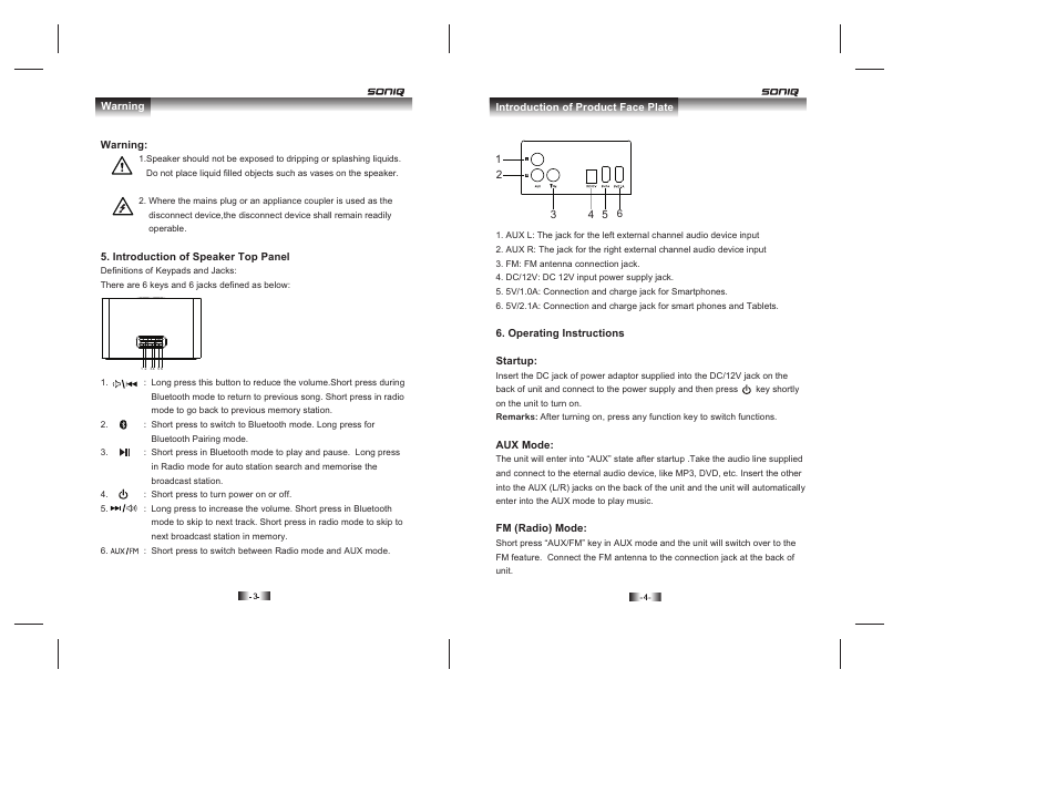 SONIQ MB205 User Manual | Page 3 / 6