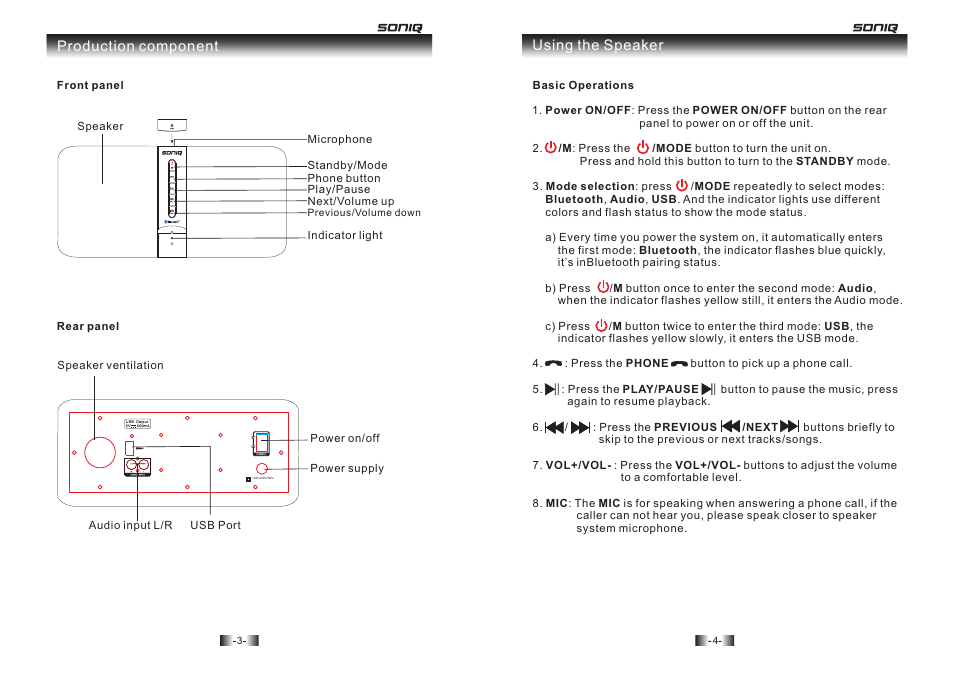 SONIQ MB206 User Manual | Page 3 / 6