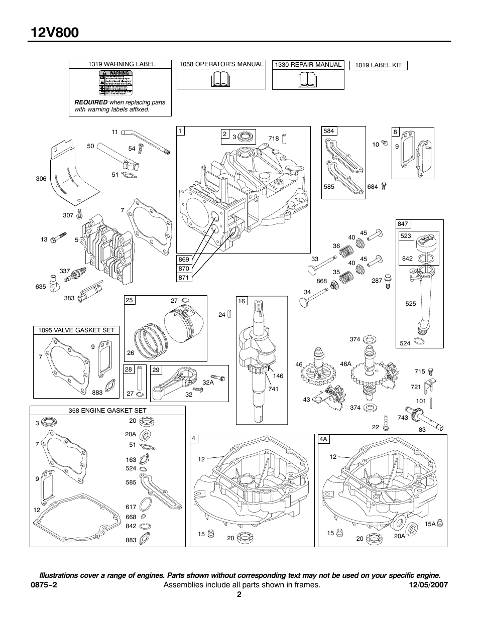 Briggs & Stratton 12V800 User Manual | Page 2 / 12