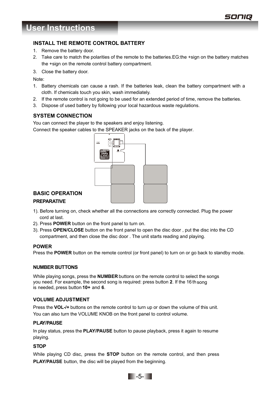 Majestic 2336 english im 7, User instructions | SONIQ MB300 User Manual | Page 6 / 11
