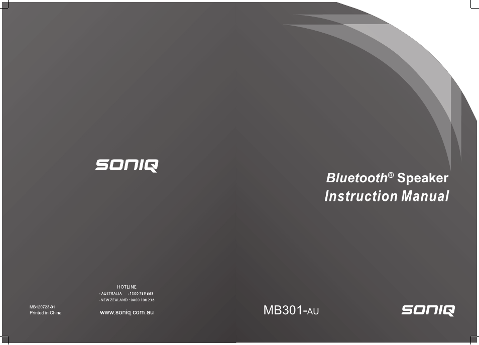 SONIQ MB301 User Manual | 4 pages