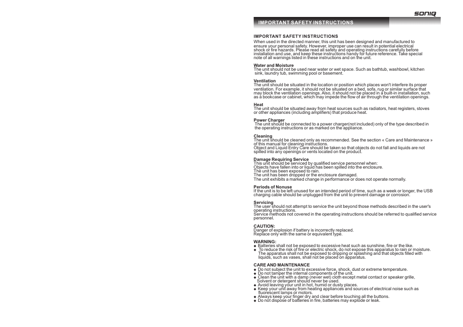 SONIQ MB402 User Manual | Page 2 / 6