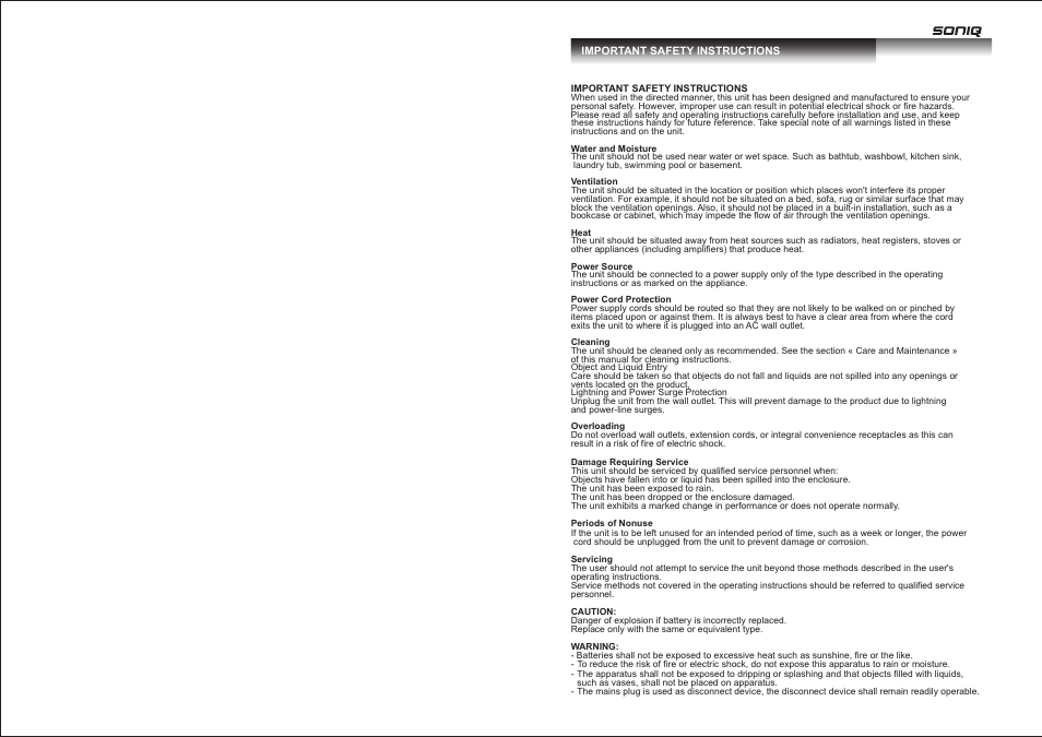 SONIQ MB405 User Manual | Page 2 / 6