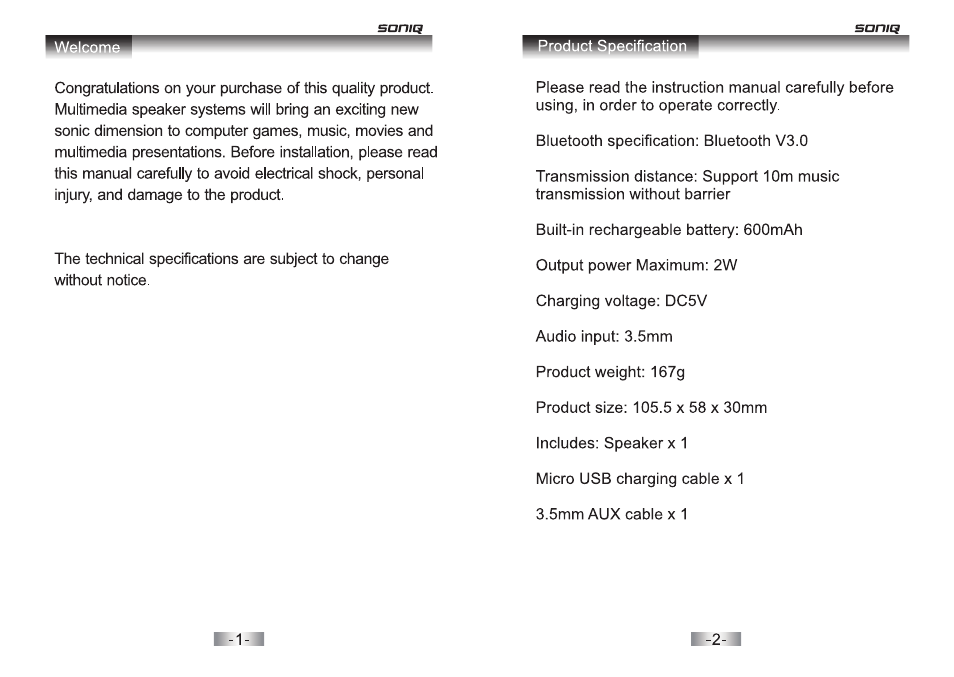 SONIQ MB410 User Manual | Page 2 / 5