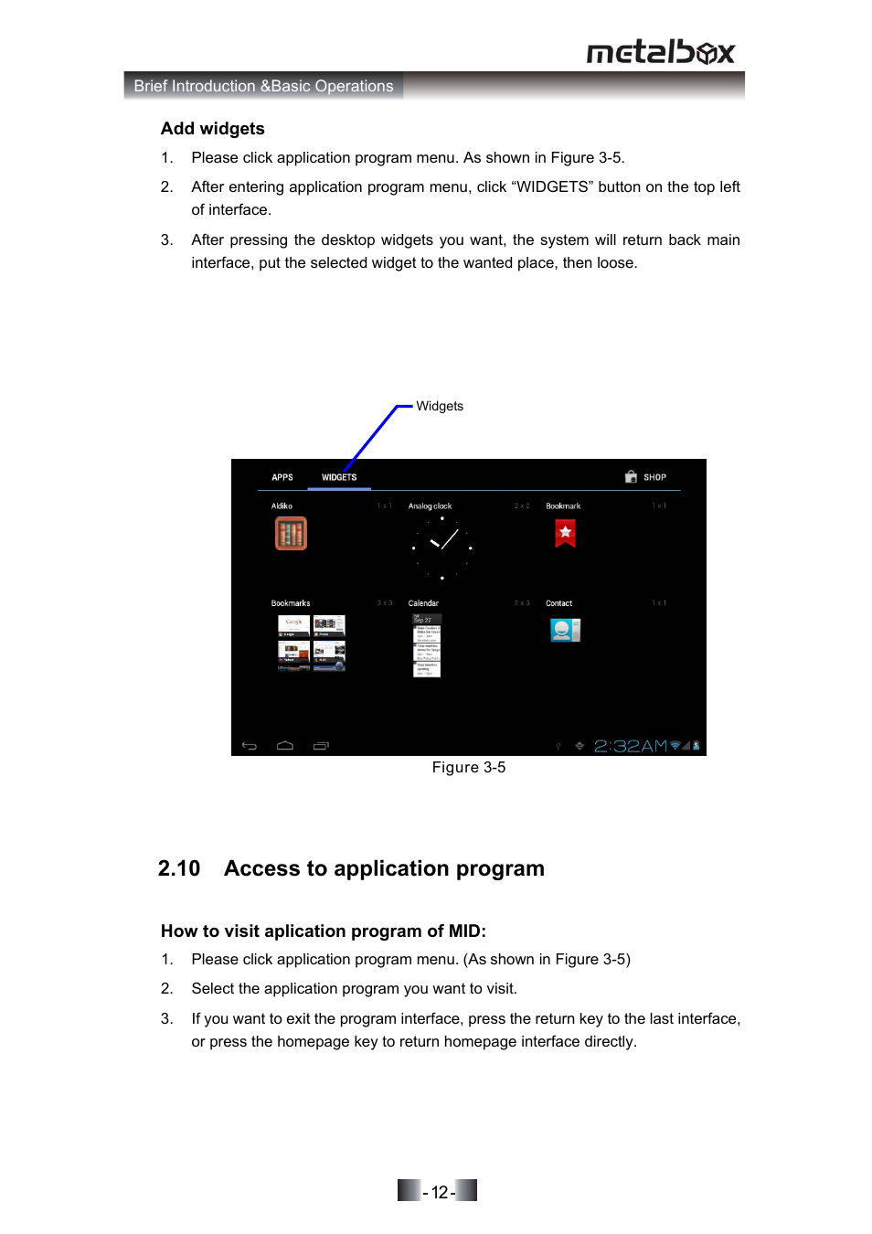 10 access to application program | SONIQ MP10 User Manual | Page 15 / 47