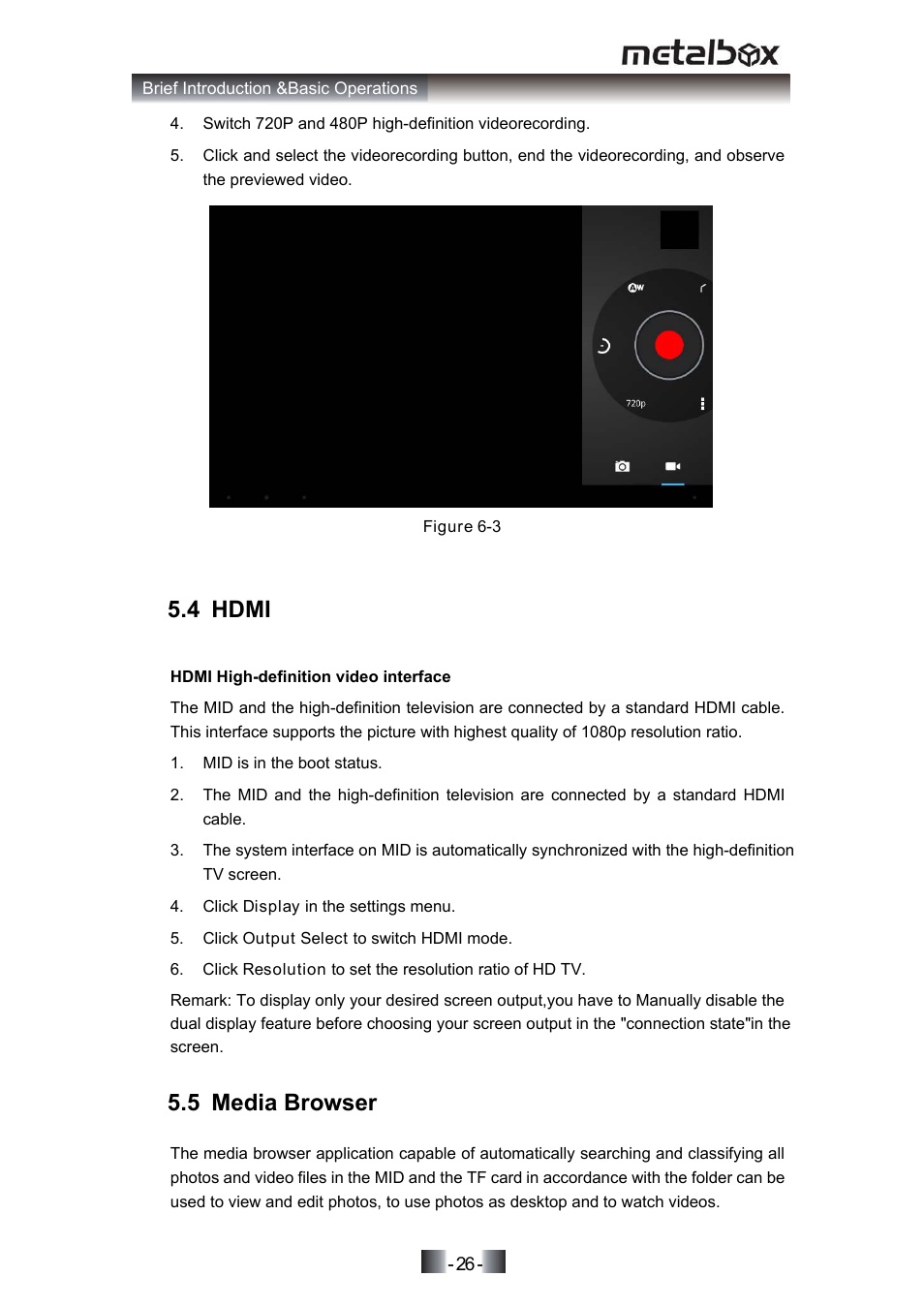 4 hdmi, 5 media browser, Connection establishment | 1 wifi connection | SONIQ MP10 User Manual | Page 29 / 47