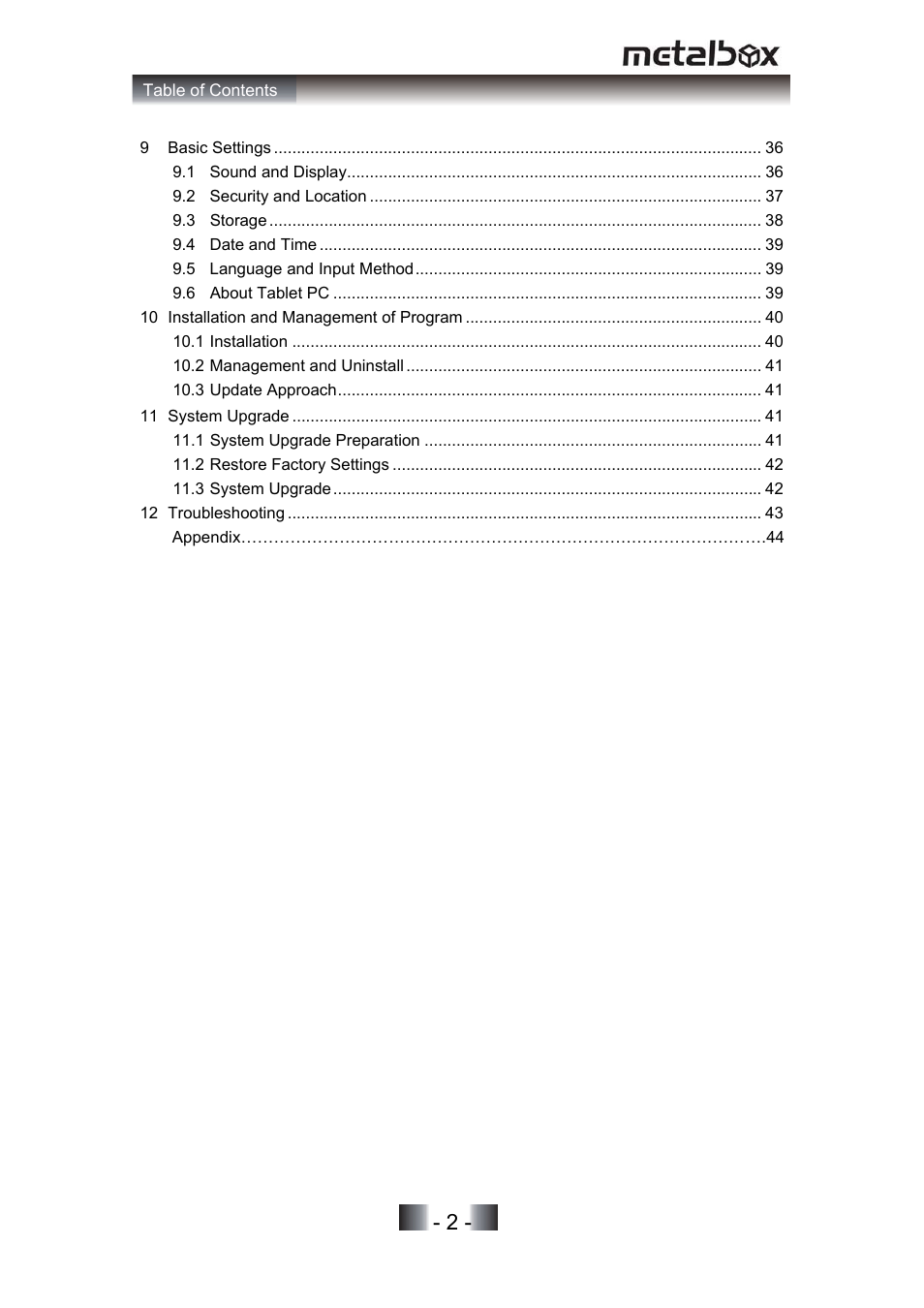SONIQ MP10 User Manual | Page 3 / 47