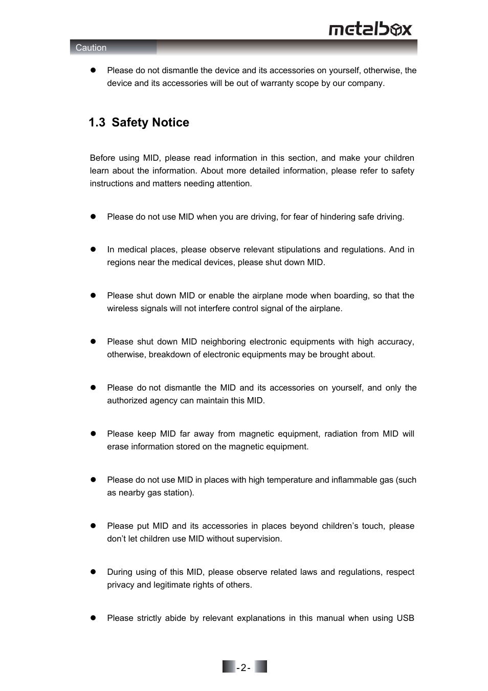 3 safety notice | SONIQ MP10 User Manual | Page 5 / 47