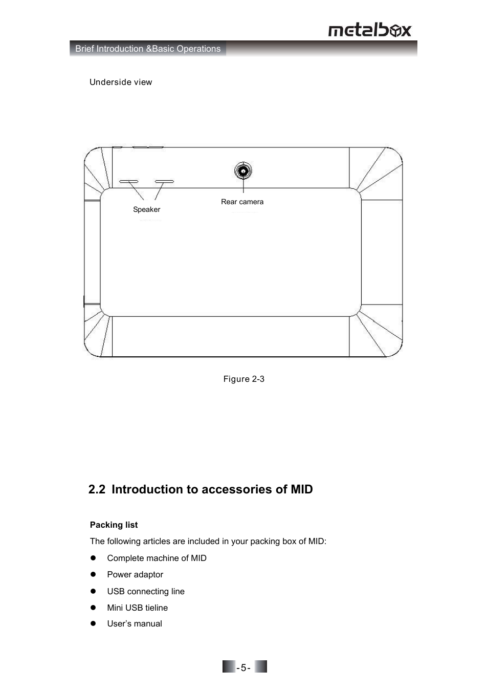 2 introduction to accessories of mid | SONIQ MP10 User Manual | Page 8 / 47