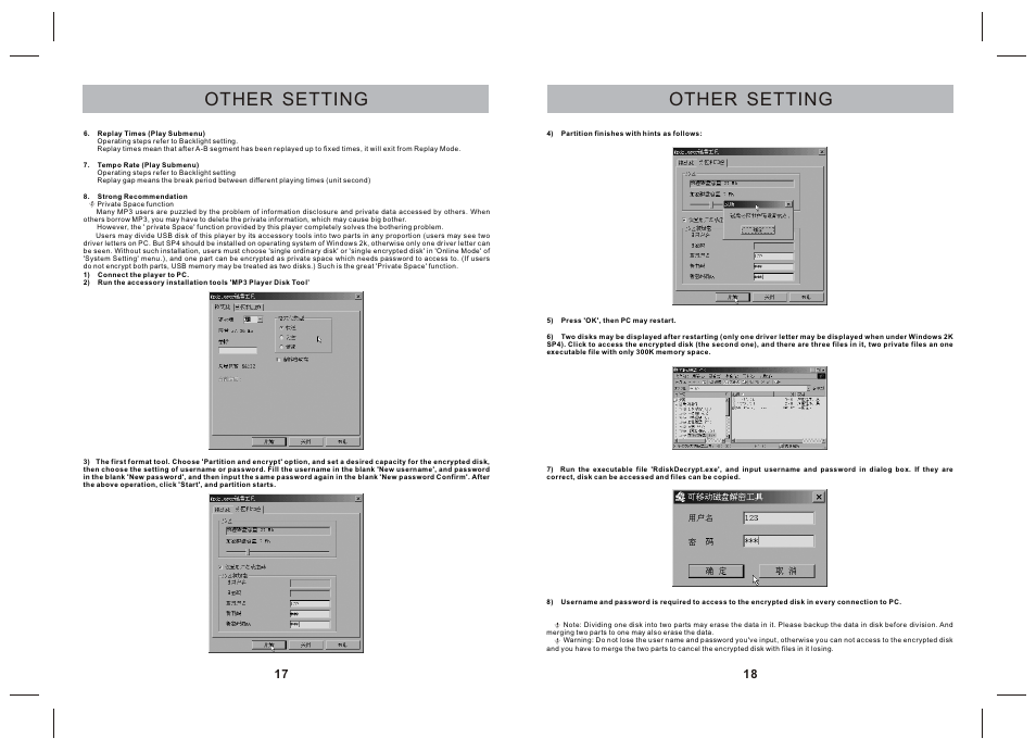Other setting | SONIQ MP10 MP3 player User Manual | Page 10 / 11