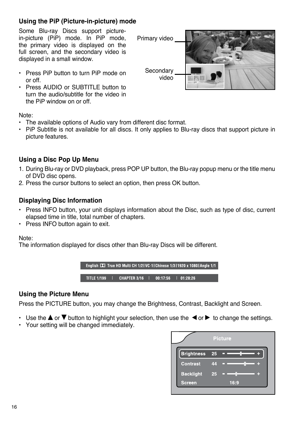 SONIQ PB100 User Manual | Page 16 / 24