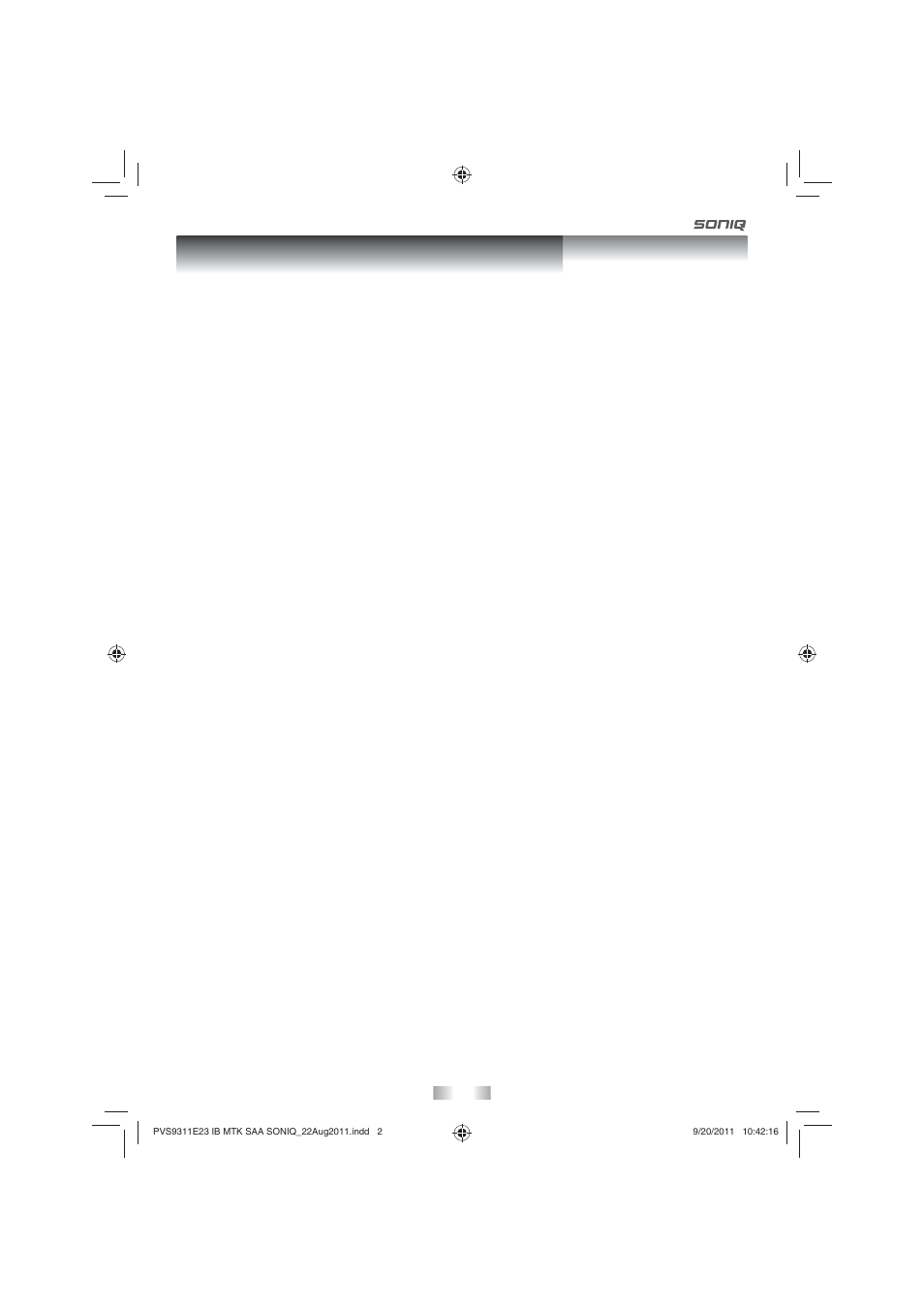 Important safety instructions | SONIQ PD101 User Manual | Page 2 / 12