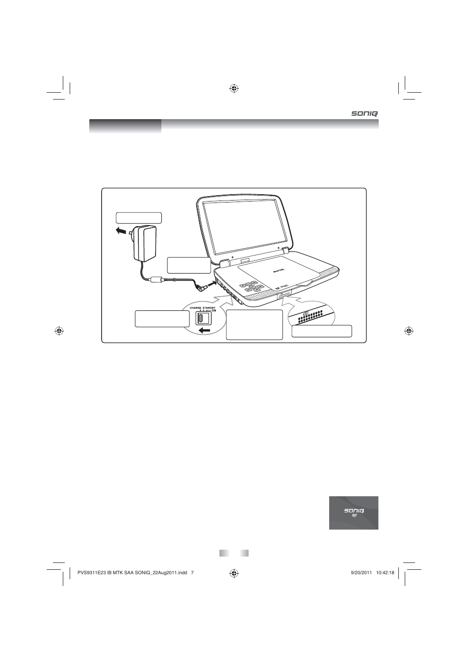 Power supply | SONIQ PD101 User Manual | Page 7 / 12