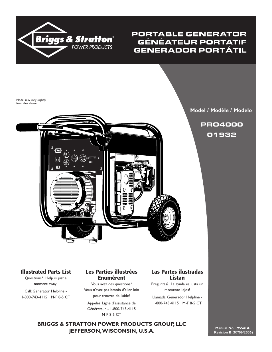 Briggs & Stratton 01932 User Manual | 6 pages