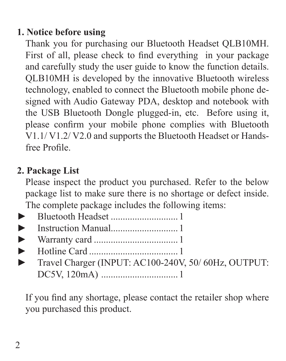 SONIQ QLB10MH User Manual | Page 4 / 24