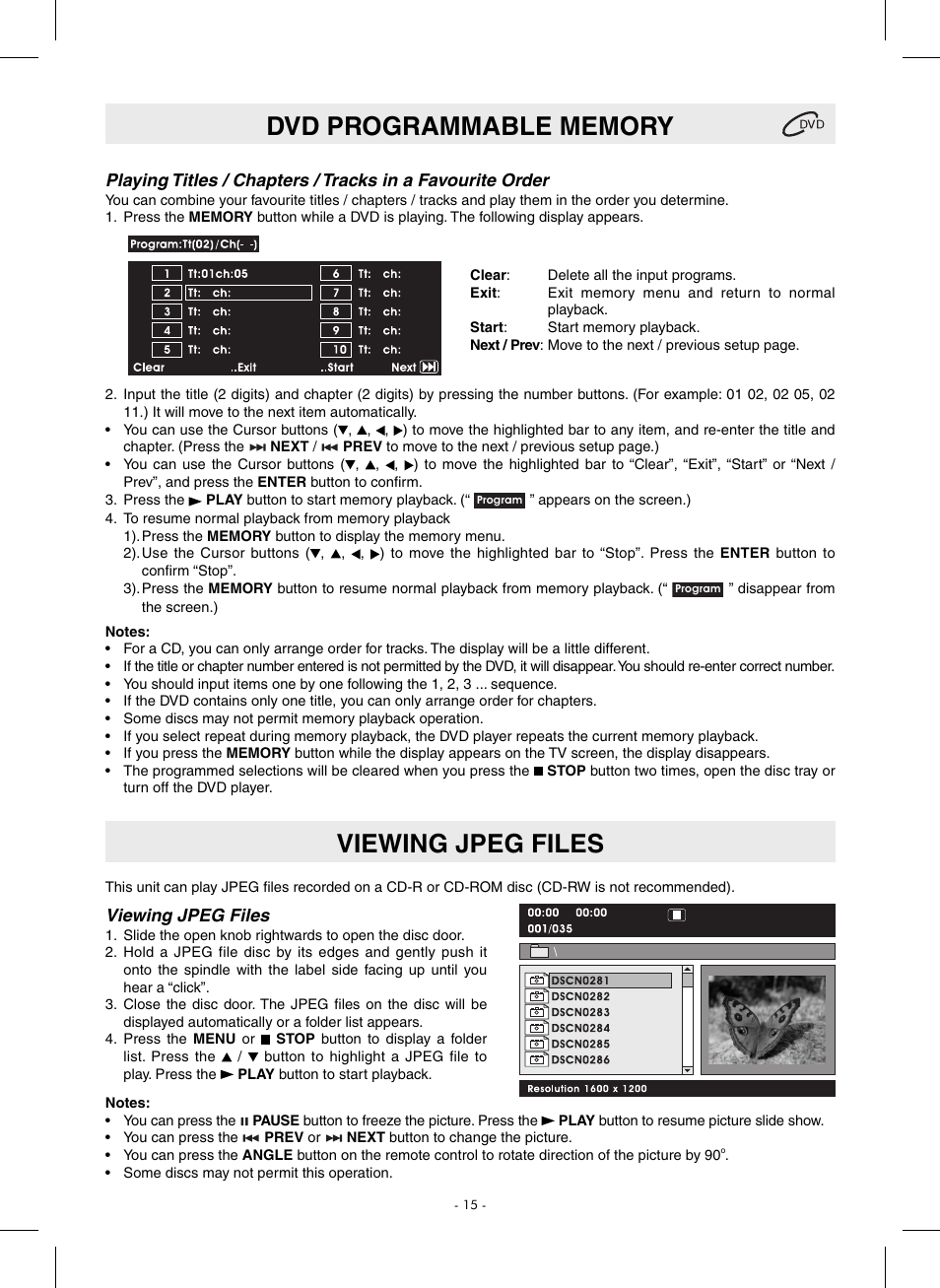 Viewing jpeg files | SONIQ QMD110GB User Manual | Page 16 / 20