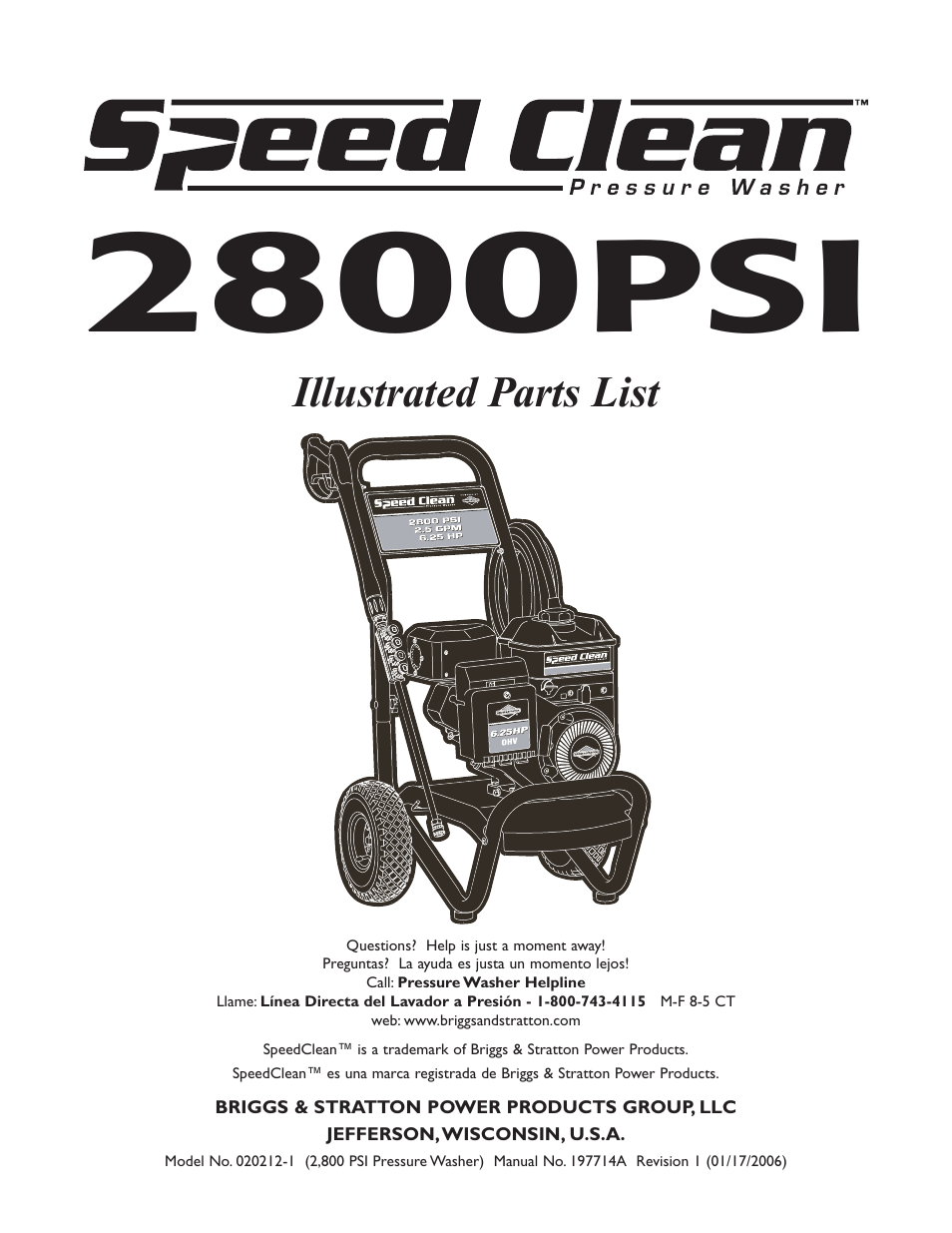 Briggs & Stratton Speed Clean 020212-1 User Manual | 3 pages