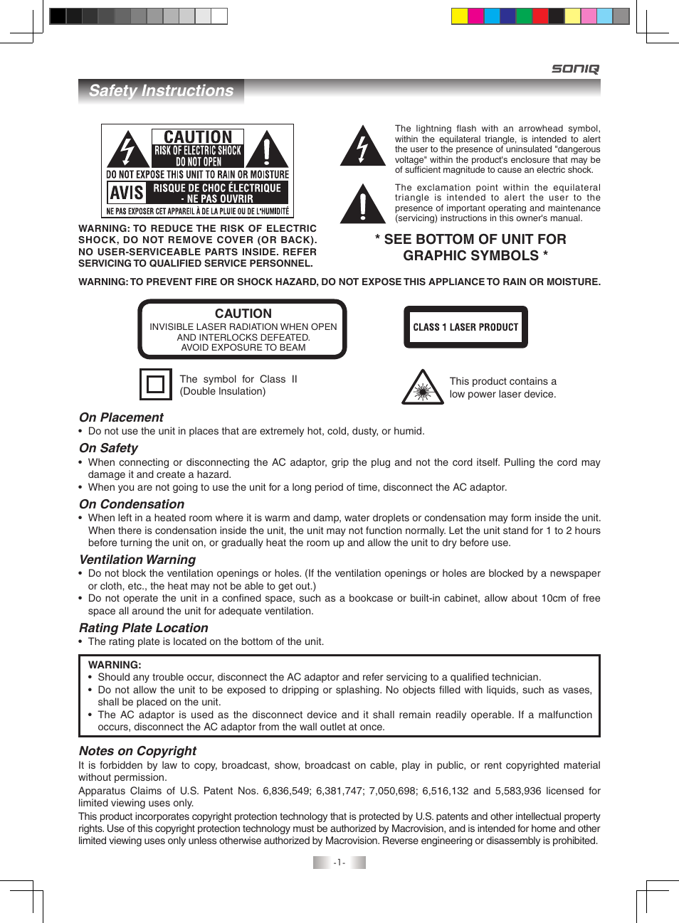 SONIQ QMD71B User Manual | 19 pages