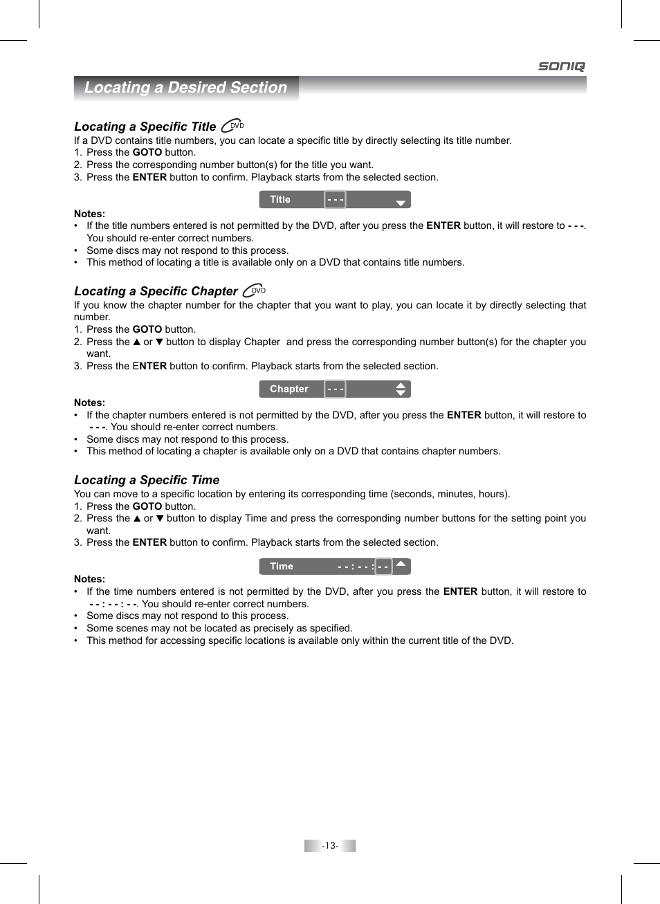 SONIQ QMI92GB User Manual | Page 14 / 24