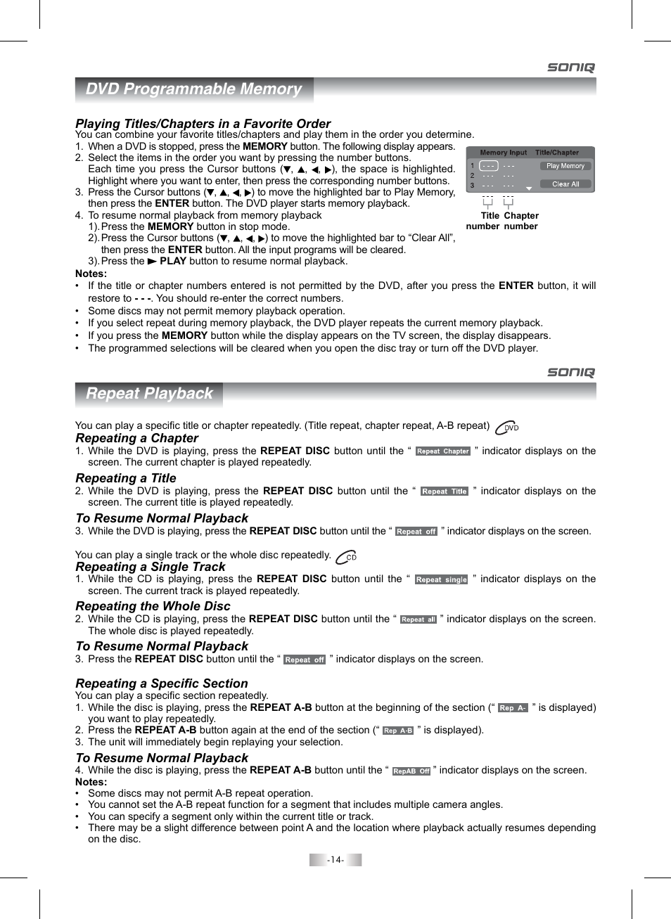 SONIQ QMI92GB User Manual | Page 15 / 24