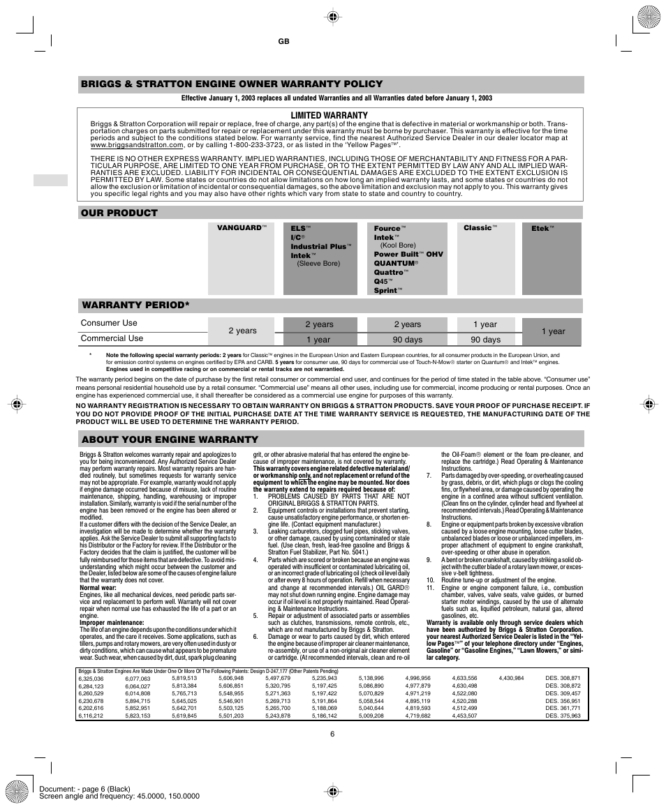Briggs & Stratton MS-5158-5/03 User Manual | Page 8 / 10