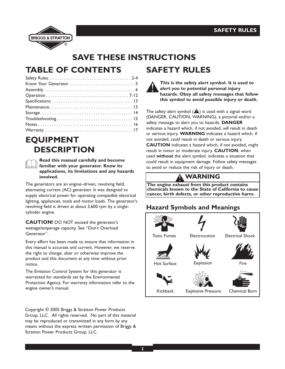 Briggs & Stratton 01532-4 User Manual | Page 2 / 48