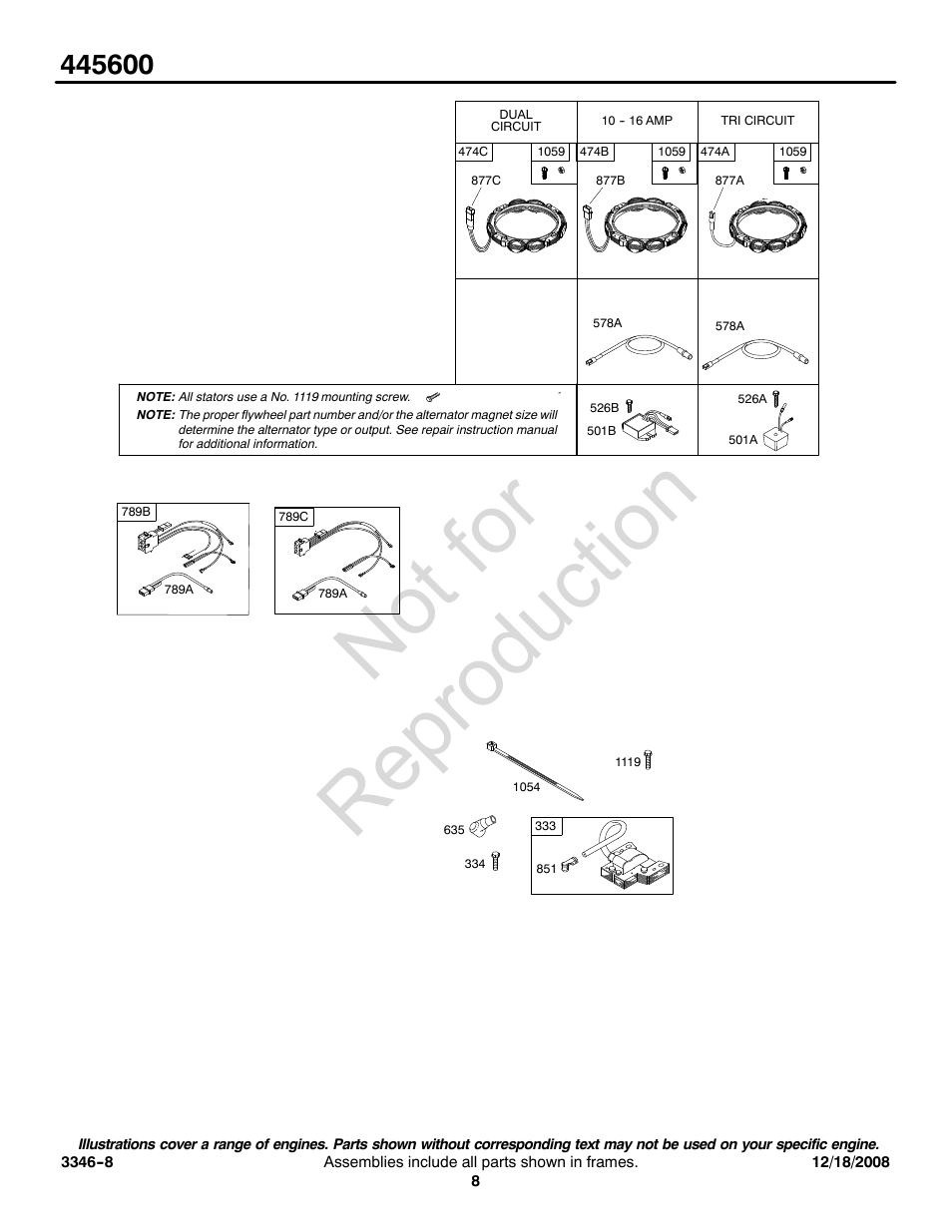 Not for reproduction | Briggs & Stratton 445600 User Manual | Page 8 / 16