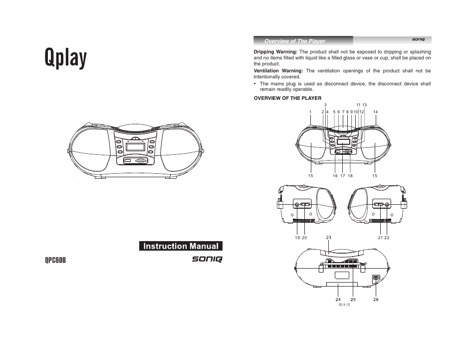 SONIQ QPC60B User Manual | 5 pages