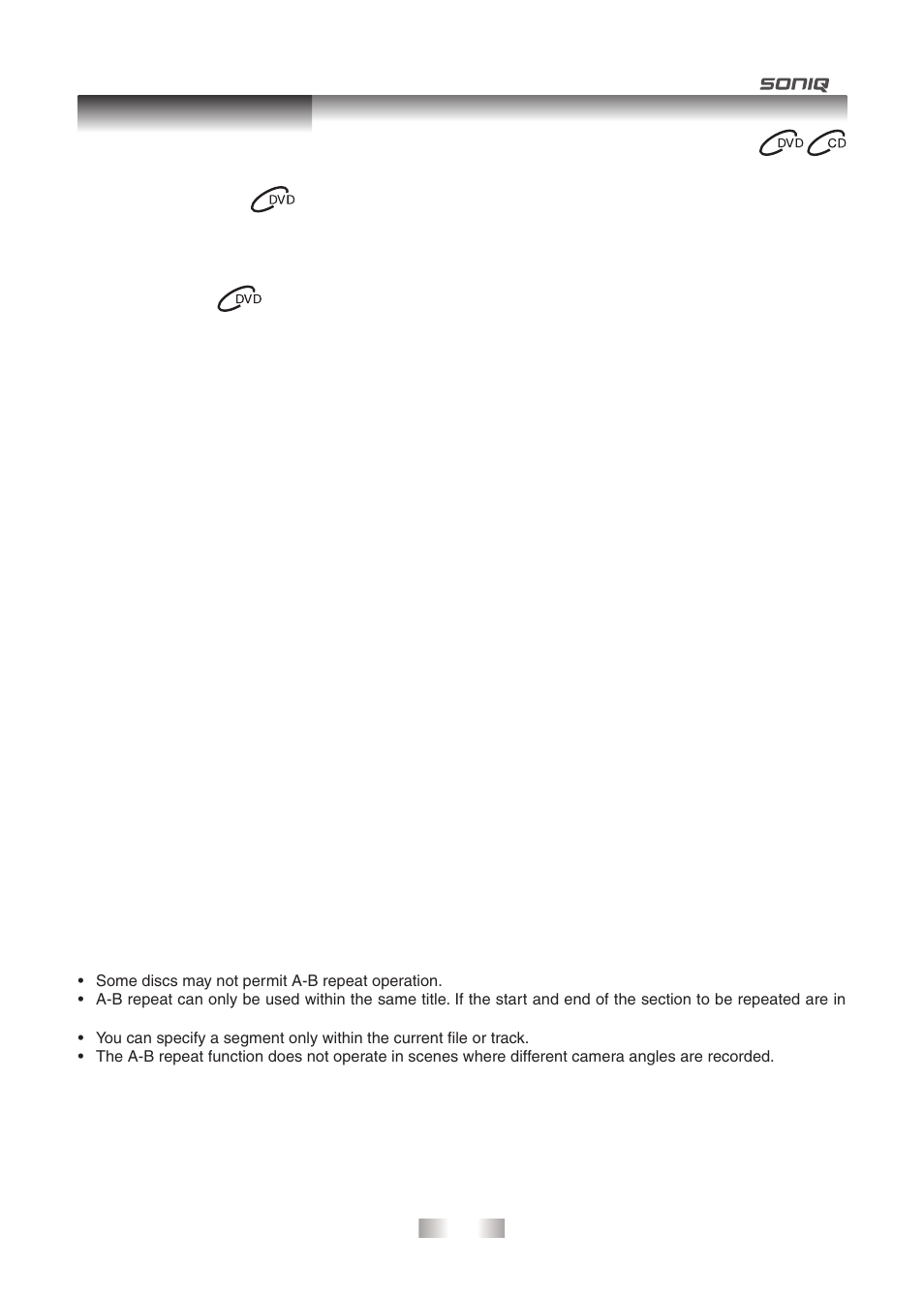 Repeat playback | SONIQ QPI600B User Manual | Page 15 / 24