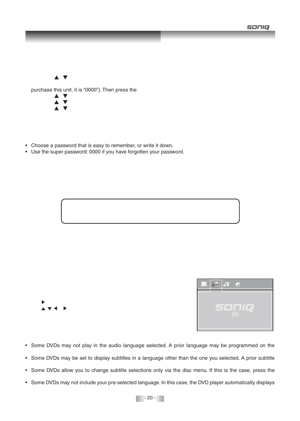 Customizing the function settings | SONIQ QPI600B User Manual | Page 21 / 24