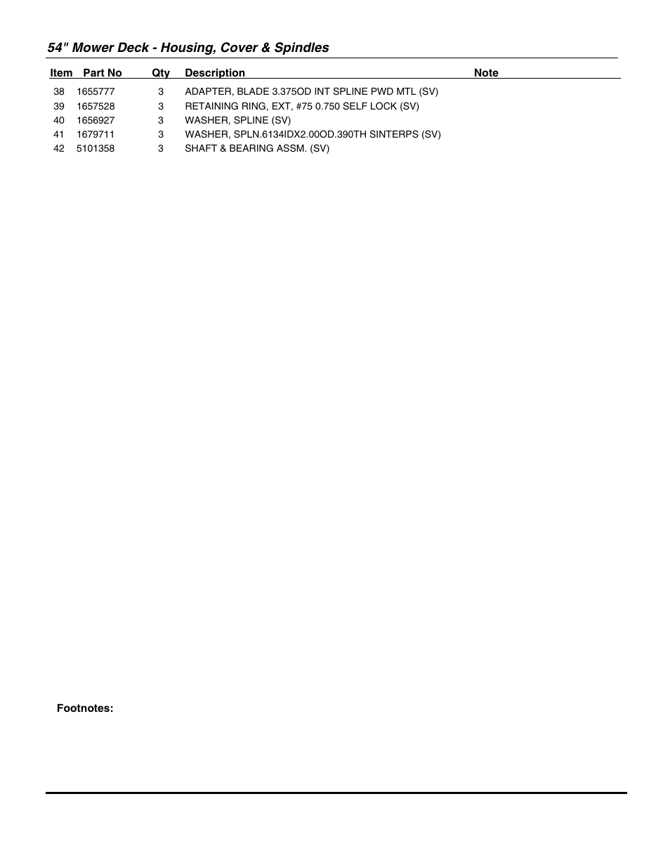 54" mower deck - housing, cover & spindles | Briggs & Stratton SNAPPER 355ZB2654 DLR User Manual | Page 41 / 52