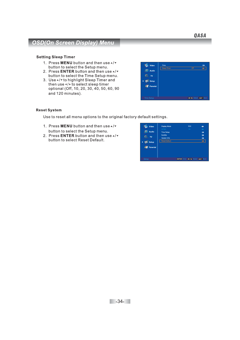 SONIQ QSL460XT User Manual | Page 36 / 44