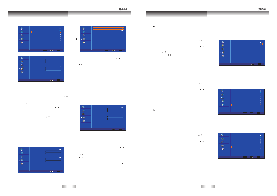 Osd(on screen display) menu | SONIQ QSP320T User Manual | Page 18 / 22
